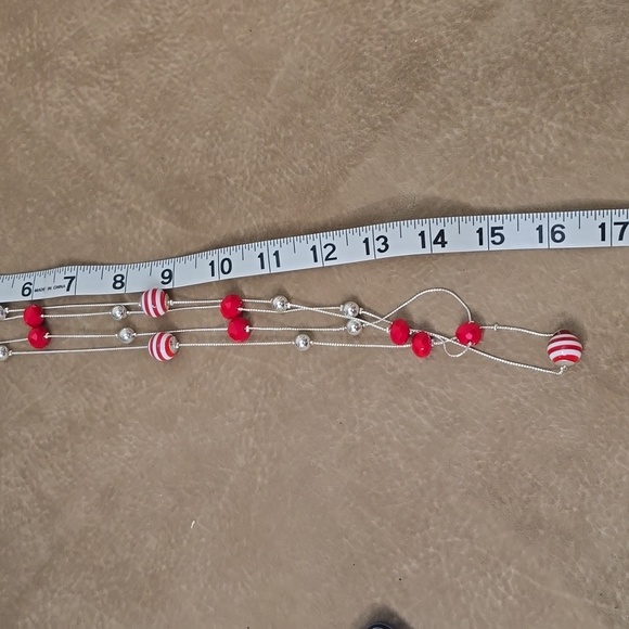 Silver & Red Necklace - Picture 3 of 8